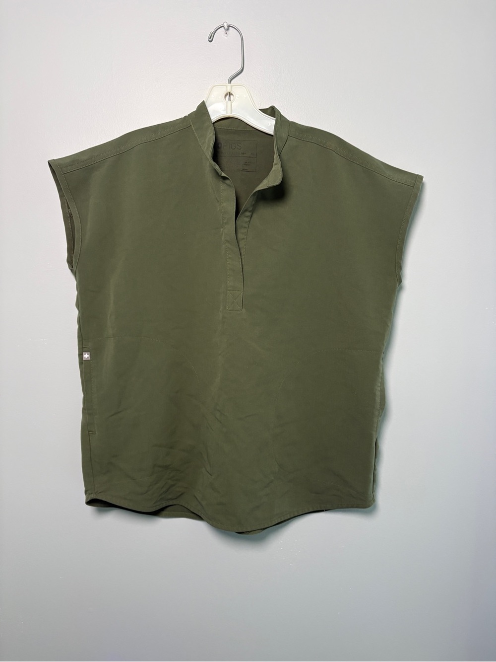 Figs Olive Green Split Collar Tunic